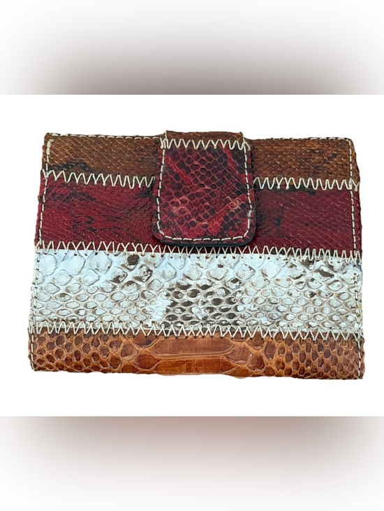 Other - Patchwork Exotic Genuine Python Leather Bifold Wallet NWT